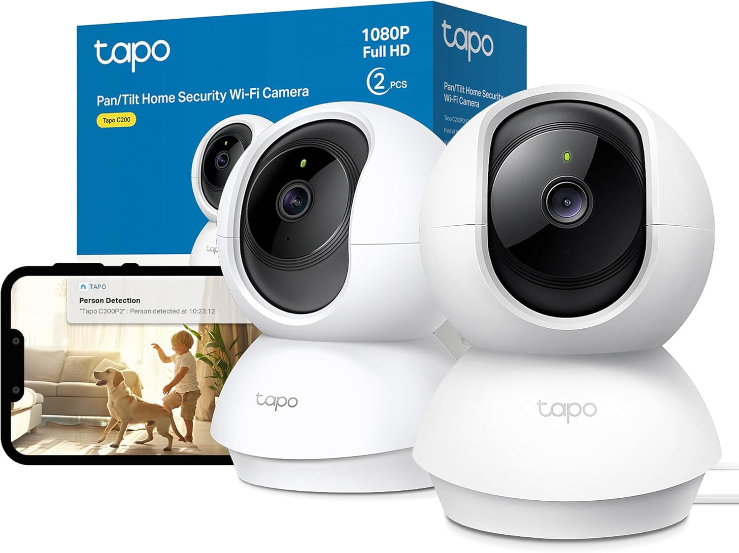 TP-Link Tapo C200P2 Bolvormig IP-beveiligingscamera Binnen 1920 x 1080 Pixels Bureau