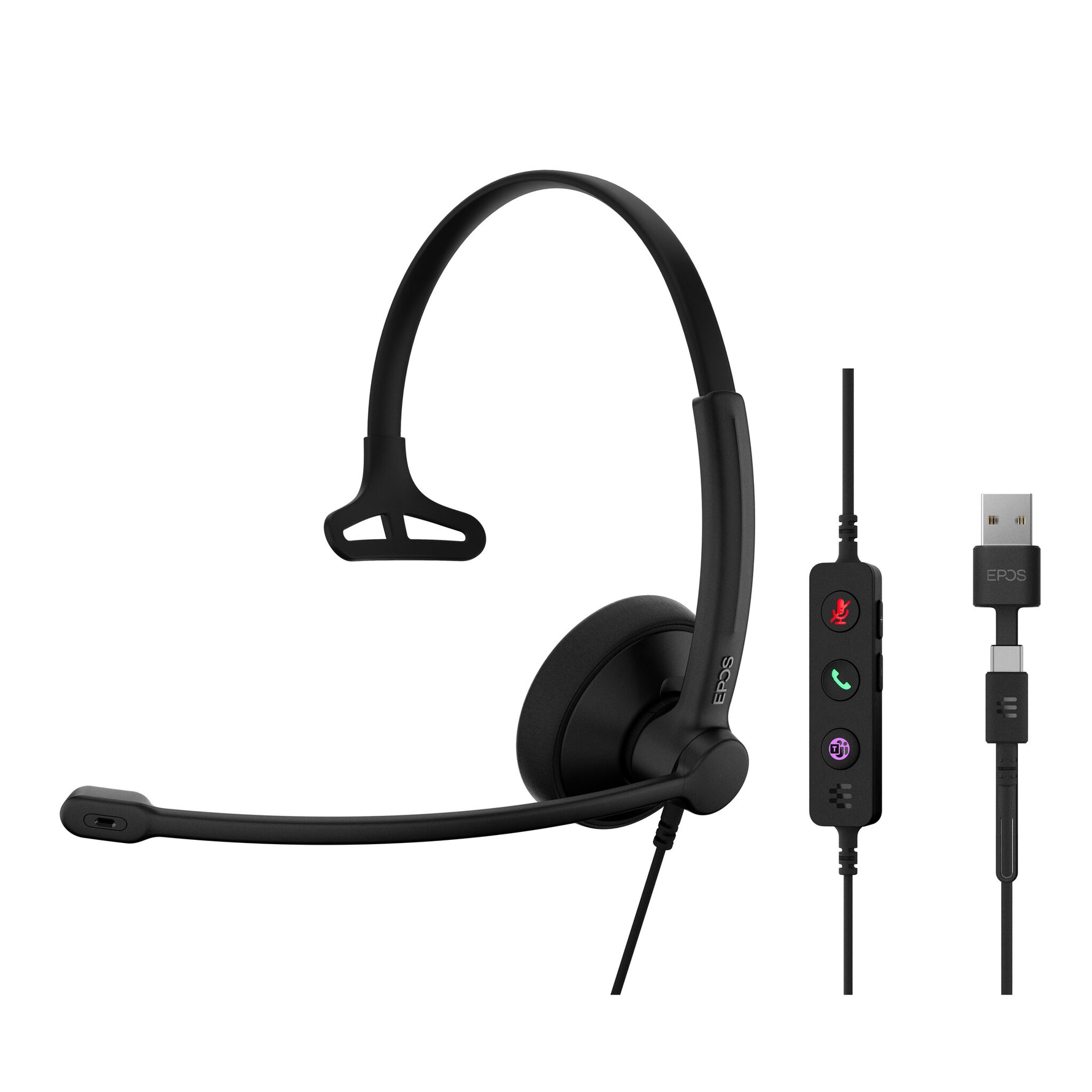 EPOS 1001419 hoofdtelefoon/headset Bedraad Hoofdband Kantoor/callcenter USB Type-C / USB Type-A Zwart