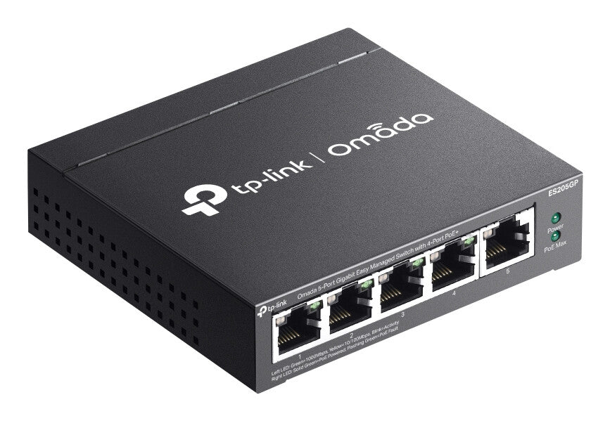 TP-Link Omada ES205G Managed Gigabit Ethernet (10/100/1000) Power over Ethernet (PoE) Zwart