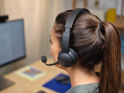 Trust Ayda Headset Bedraad en draadloos Hoofdband Oproepen/muziek USB Type-C Bluetooth Zwart