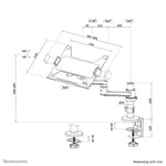 Neomounts DS20-425BL1 Laptophouder monitorarm 11.6-17.3" - ruimtebesparend