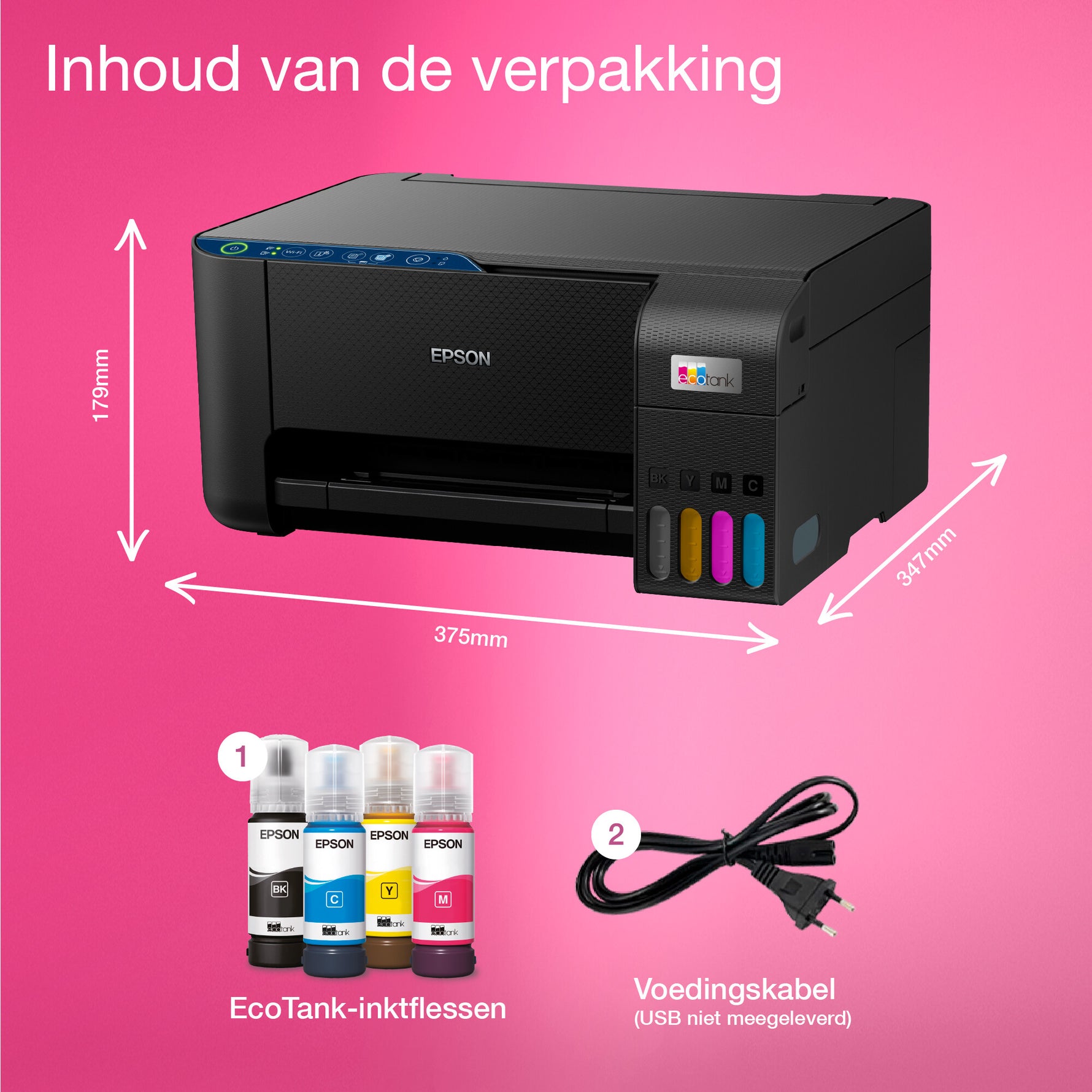 Epson EcoTank ET-2861 A4 multifunctionele Wi-Fi-printer met inkttank, inclusief tot 3 jaar inkt