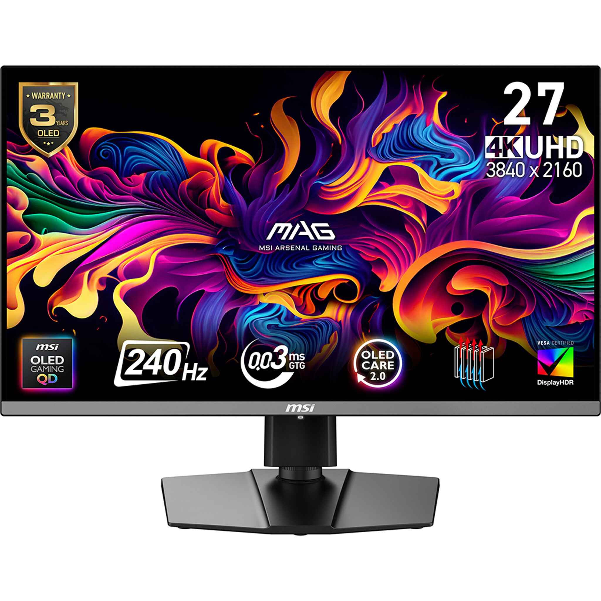MSI MAG 272UP QD-OLED X24 computer monitor 67,3 cm (26.5") 3840 x 2160 Pixels 4K Ultra HD Zwart