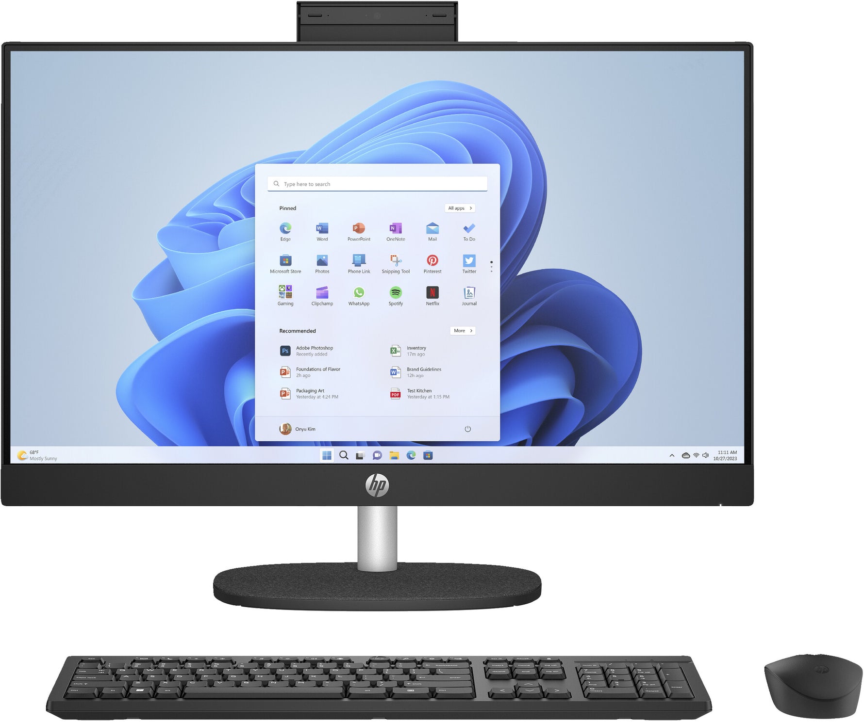HP 24-cr0050nd AMD Ryzen™ 5 7520U 60,5 cm (23.8") 1920 x 1080 Pixels Alles-in-één-pc 8 GB LPDDR5-SDRAM 512 GB SSD Windows 11 Home Wi-Fi 6 (802.11ax) Zwart