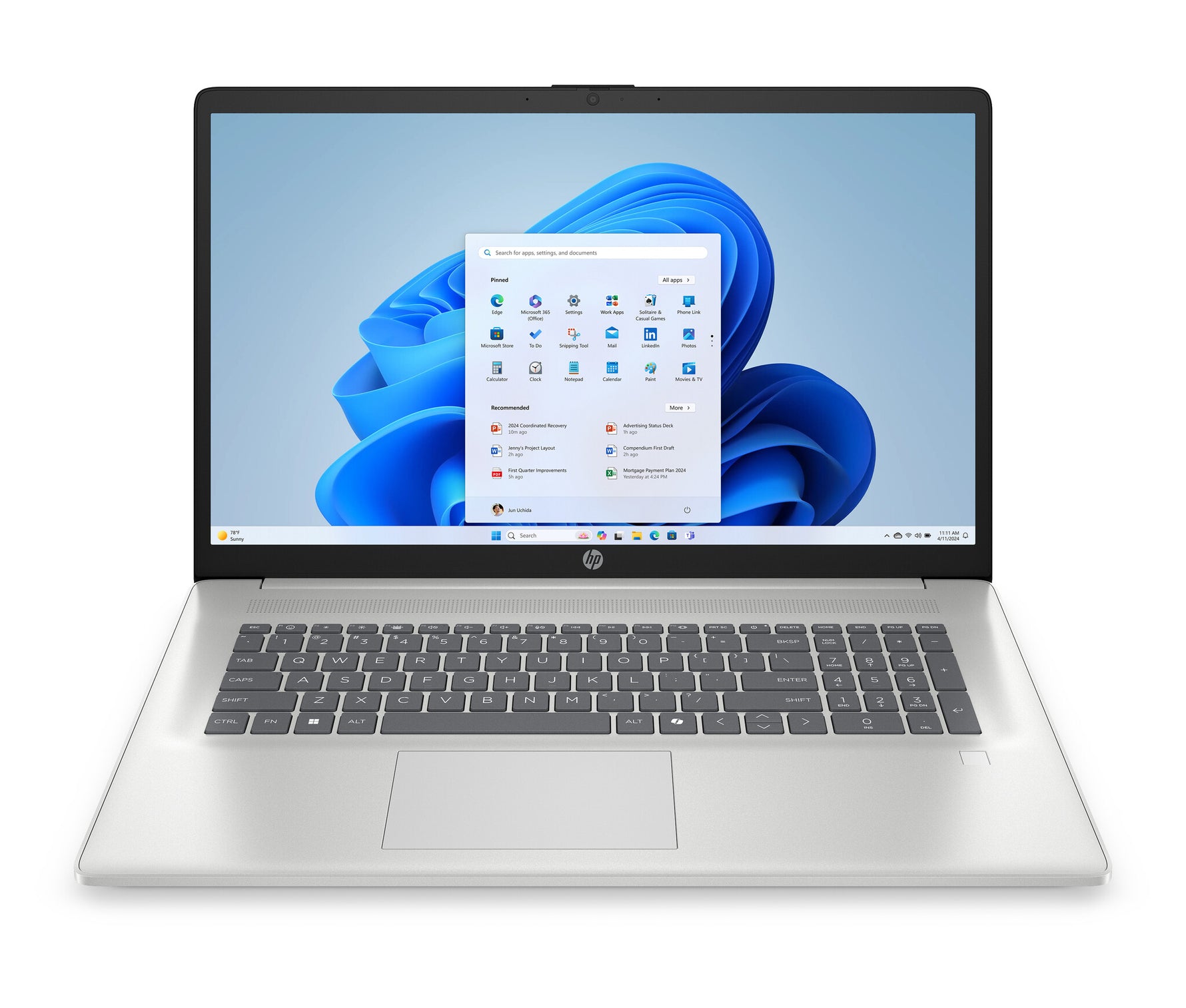 HP 17-cp2230nd Ryzen 3-7320U quad (Copilot) 8GB 5500 LPDDR5 on-board 512GBPCIe Value AMD Radeon Graphics 17.3 FHD (1920x1080) AG IPS 300 nits QWERTY AMD Ryzen™ 3 Laptop 43,9 cm (17.3") Full HD LPDDR5-SDRAM 512 GB SSD Wi-Fi 6 (802.11ax) Windows 11 Home Zil