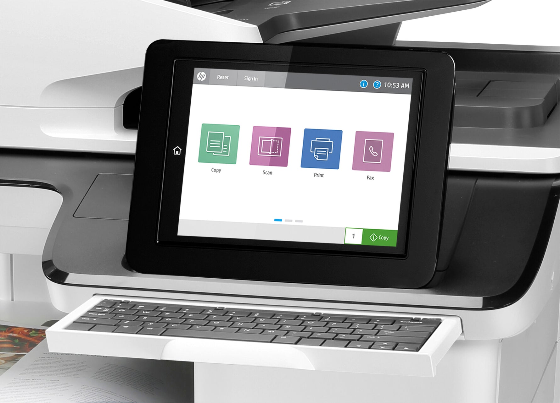 HP Color LaserJet Enterprise Flow LaserJet Enterprise Flow M776z Draadloos Multifunction Kleur Printer, Kopieerapparaat, scanner; dubbelzijdig