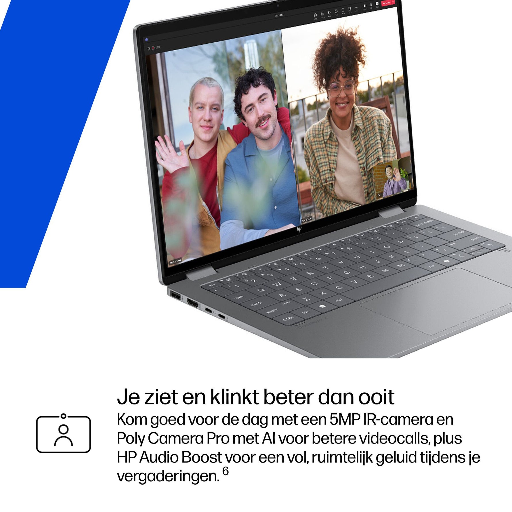 HP OmniBook X FlipNGAI 14-fk0070nd NL Copilot+ PC AMD Ryzen AI 7 350 Hybride (2-in-1) 35,6 cm (14") Touchscreen 3K 16 GB LPDDR5x-SDRAM 1 TB SSD Wi-Fi 7 (802.11be) Windows 11 Home Zilver