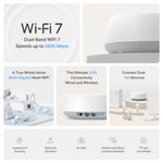 TP-Link DECO BE25(1-PACK) mesh-wifi-systeem Dual-band (2.4 GHz / 5 GHz) Wi-Fi 7 (802.11be) Wit 2 Intern