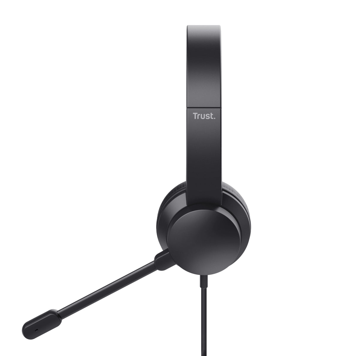 Trust Ayda Headset - 3,5 mm headset voor kantoor en calls – Opklapbare microfoon – Volumeregeling in kabel – Zwart