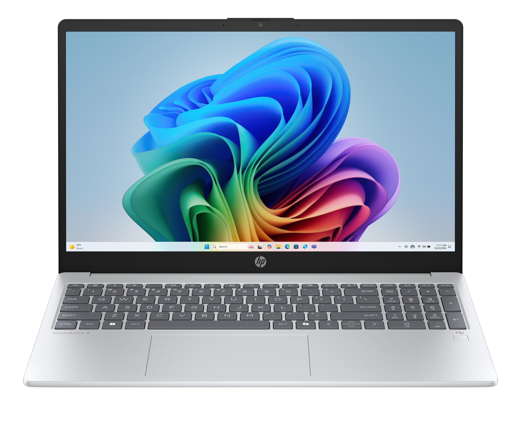 HP OmniBook 3 NGAI 15-fn0070nd Copilot+ PC AMD Ryzen AI 7 350 Laptop 39,6 cm (15.6") Full HD 32 GB DDR5-SDRAM 1 TB SSD Wi-Fi 6 (802.11ax) Windows 11 Home Zilver