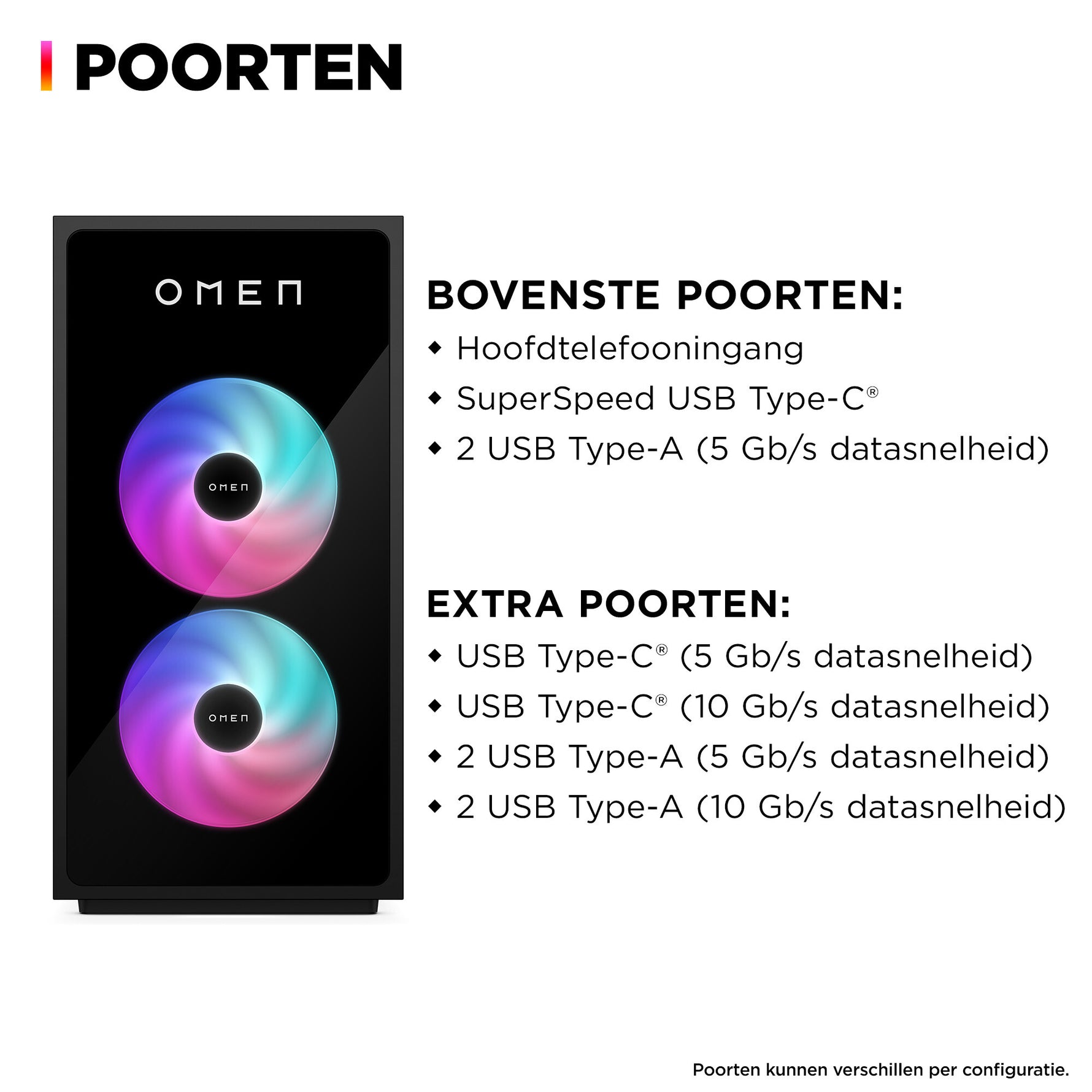 HP OMEN 35L GT16-0275nd Intel Core Ultra 9 285K 64 GB DDR5-SDRAM 2 TB SSD NVIDIA GeForce RTX 5080 Windows 11 Home Tower PC AI PC Zwart
