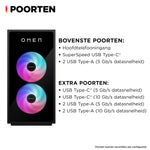 HP OMEN 35L GT16-0240nd PC Intel Core Ultra 9 285K 32 GB DDR5-SDRAM 2 TB SSD NVIDIA GeForce RTX 5070 Windows 11 Home Tower AI PC Zwart