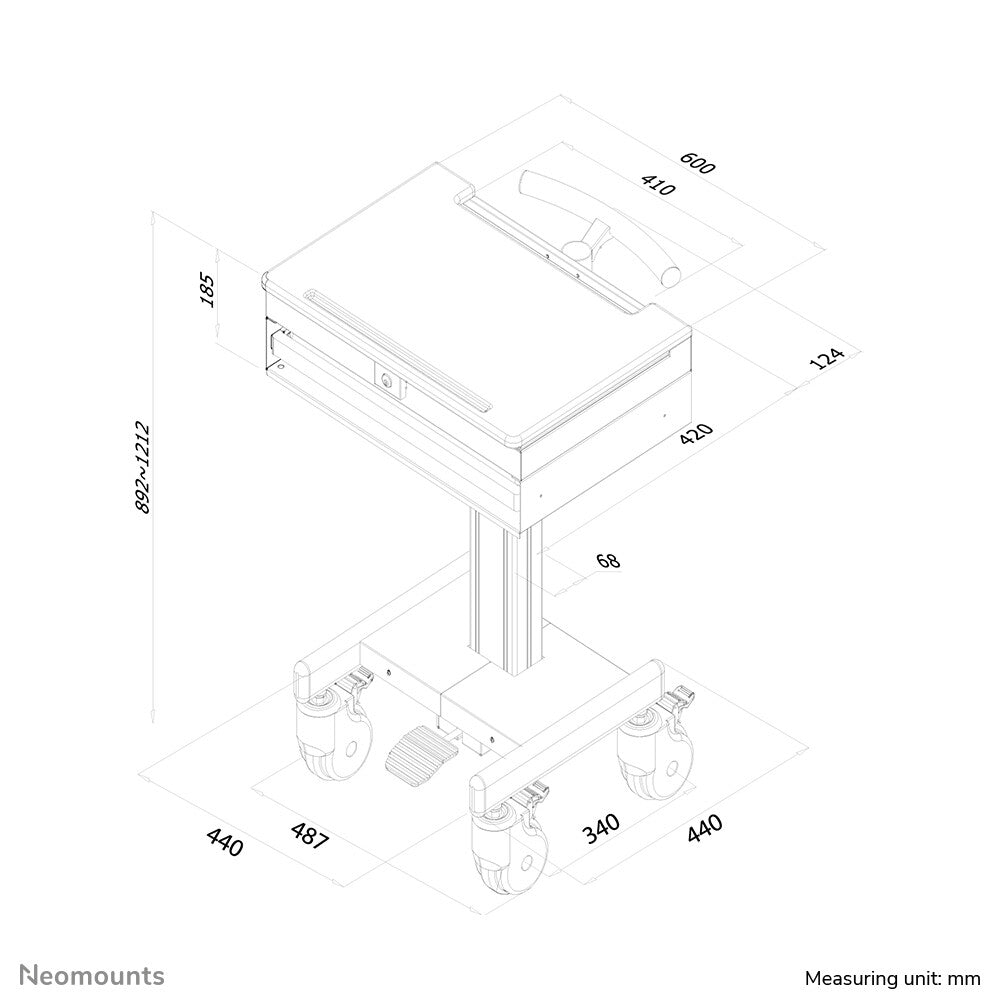 Neomounts MED-M100 Medisch mobiel werkstation -17