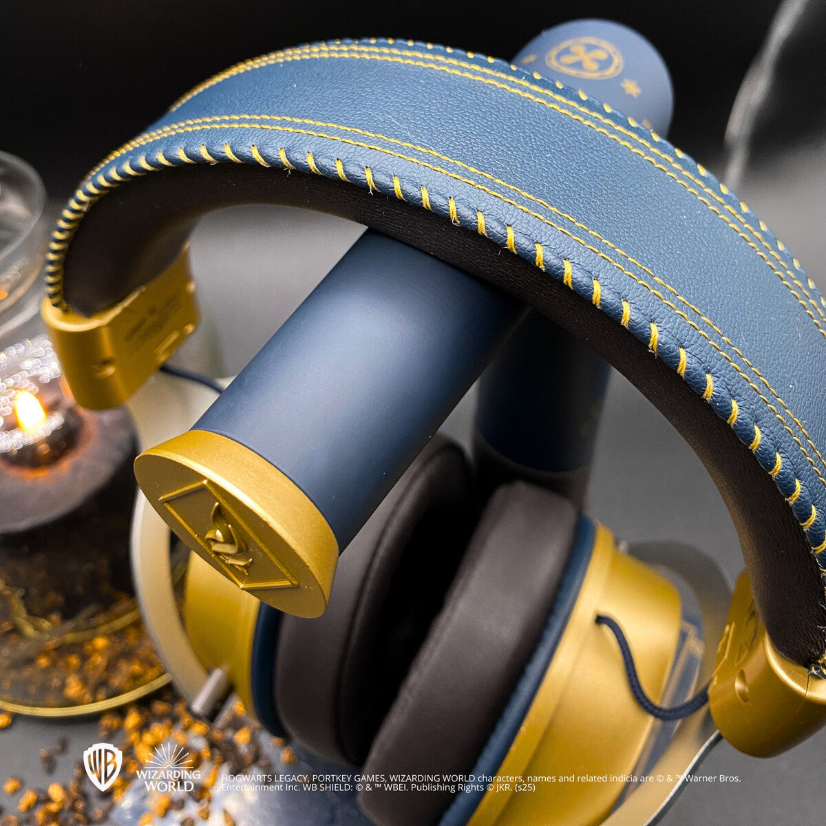Lexip WAXLXHS0002 hoofdtelefoon/headset Bedraad en draadloos Hoofdband Gamen Bluetooth Blauw, Goud