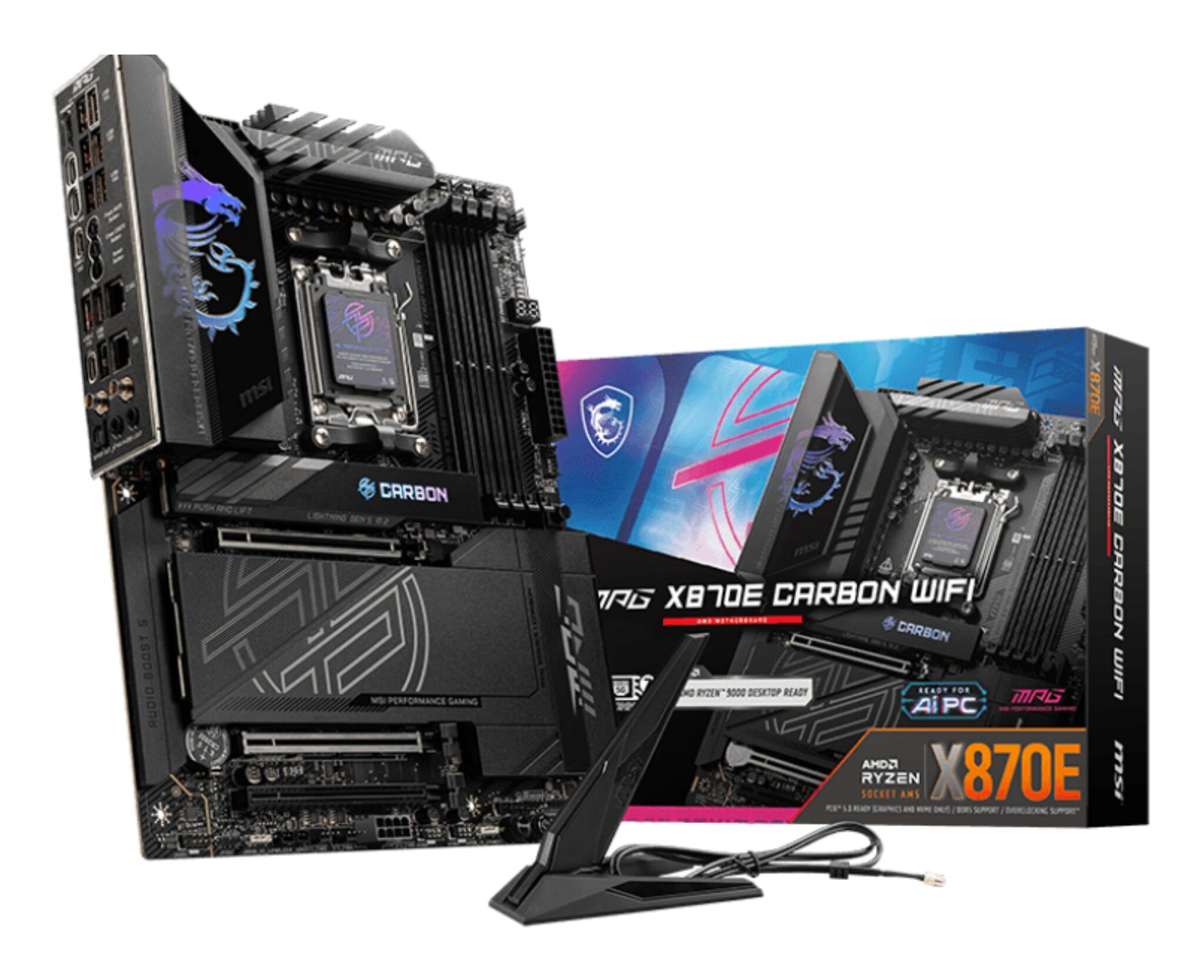 MSI MPG X870E CARBON WIFI moederbord AMD X870E Socket AM5 ATX