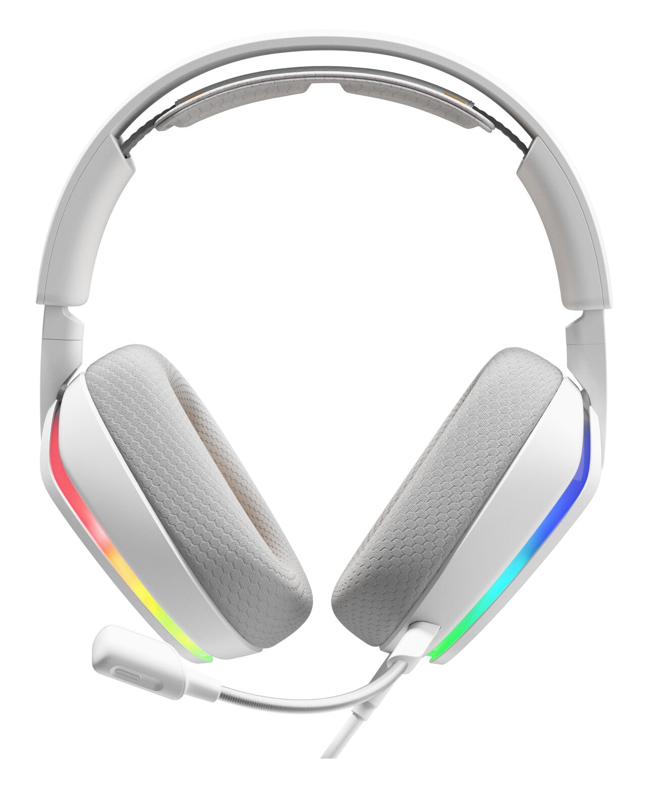 Glorious Gaming Glorious GHS Eternal RGB - Stereo RGB headset voor pc, PS5, PS4, Switch - Custom-tuned, gekantelde drivers, verstelbare, kristalheldere, afneembare mic, USB-C - Duurzaam, dag/nacht comfort - Wit