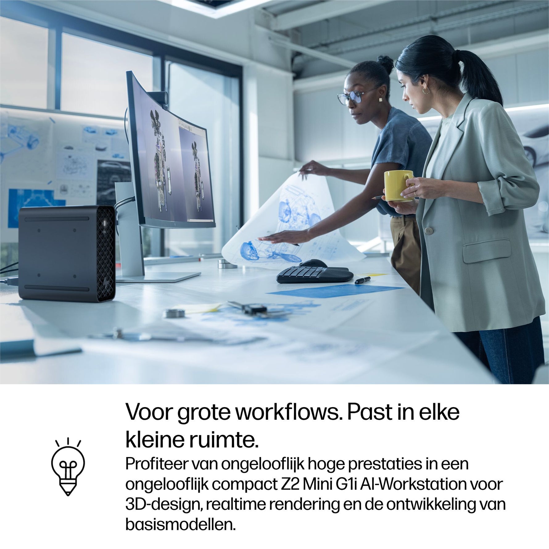 HP Z2 Mini G1i Wolf Pro Security Edition Intel Core Ultra 9 285K 48 GB DDR5-SDRAM 1 TB SSD NVIDIA RTX 2000 Ada Windows 11 Pro Mini PC Workstation AI Workstation, AI PC Zwart