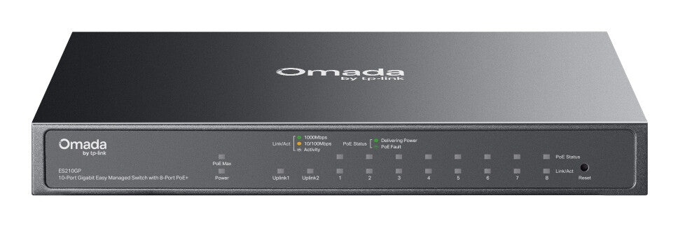 TP-Link Omada ES210GP netwerk-switch Managed L2 Gigabit Ethernet (10/100/1000) Power over Ethernet (PoE) DIN rail Zwart