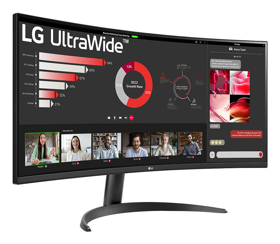 LG 34WR50QK-B computer monitor 86,4 cm (34") 3440 x 1440 Pixels Wide Quad HD Zwart