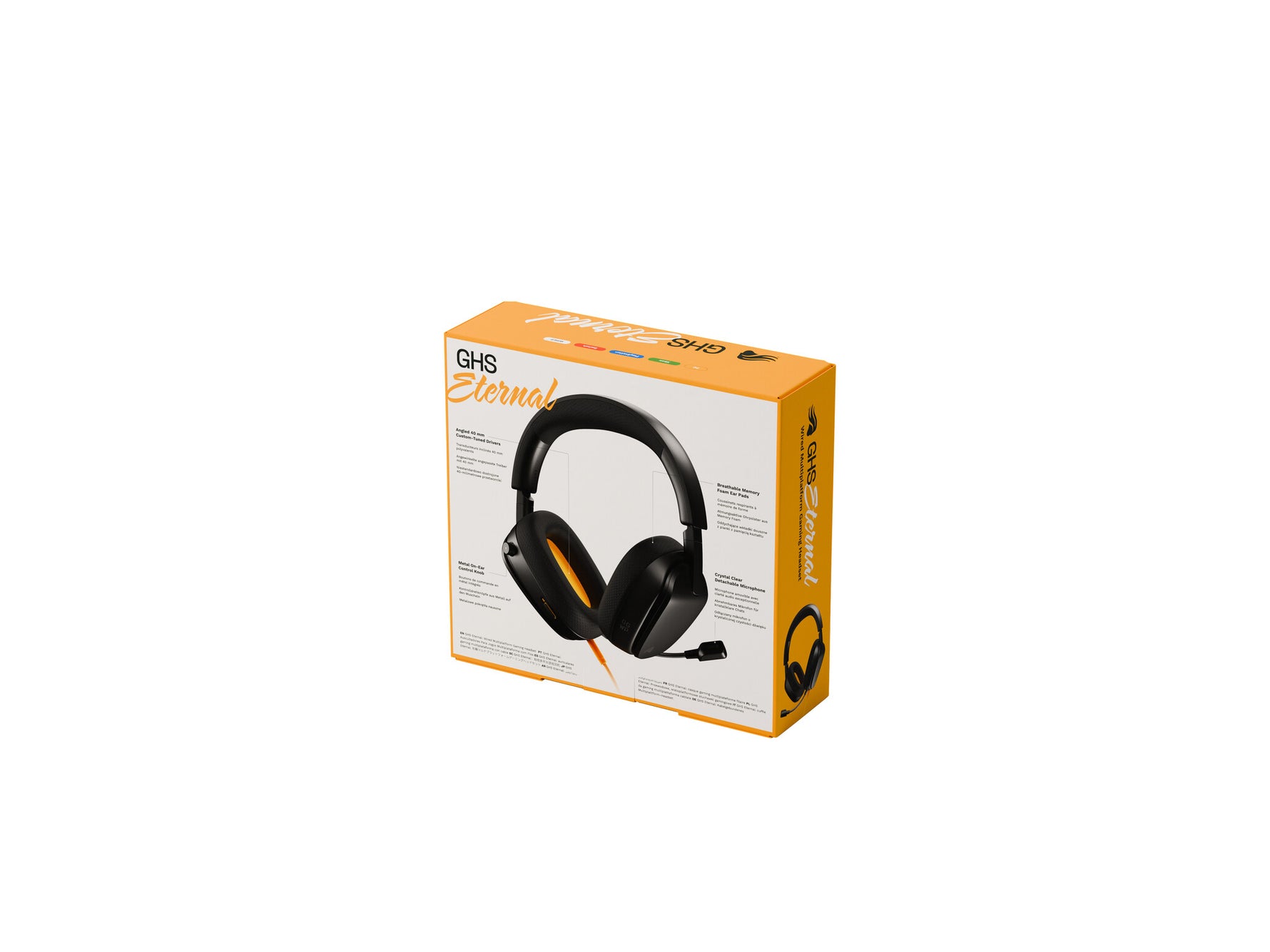 Glorious Gaming Glorious GHS Eternal - Stereo gaming headset voor pc, PS5, PS4, Xbox, Switch - Custom-tuned gekantelde drivers, verstelbare kristalheldere afneembare mic, 3,5 mm - Duurzaam dag/nacht comfort - Zwart