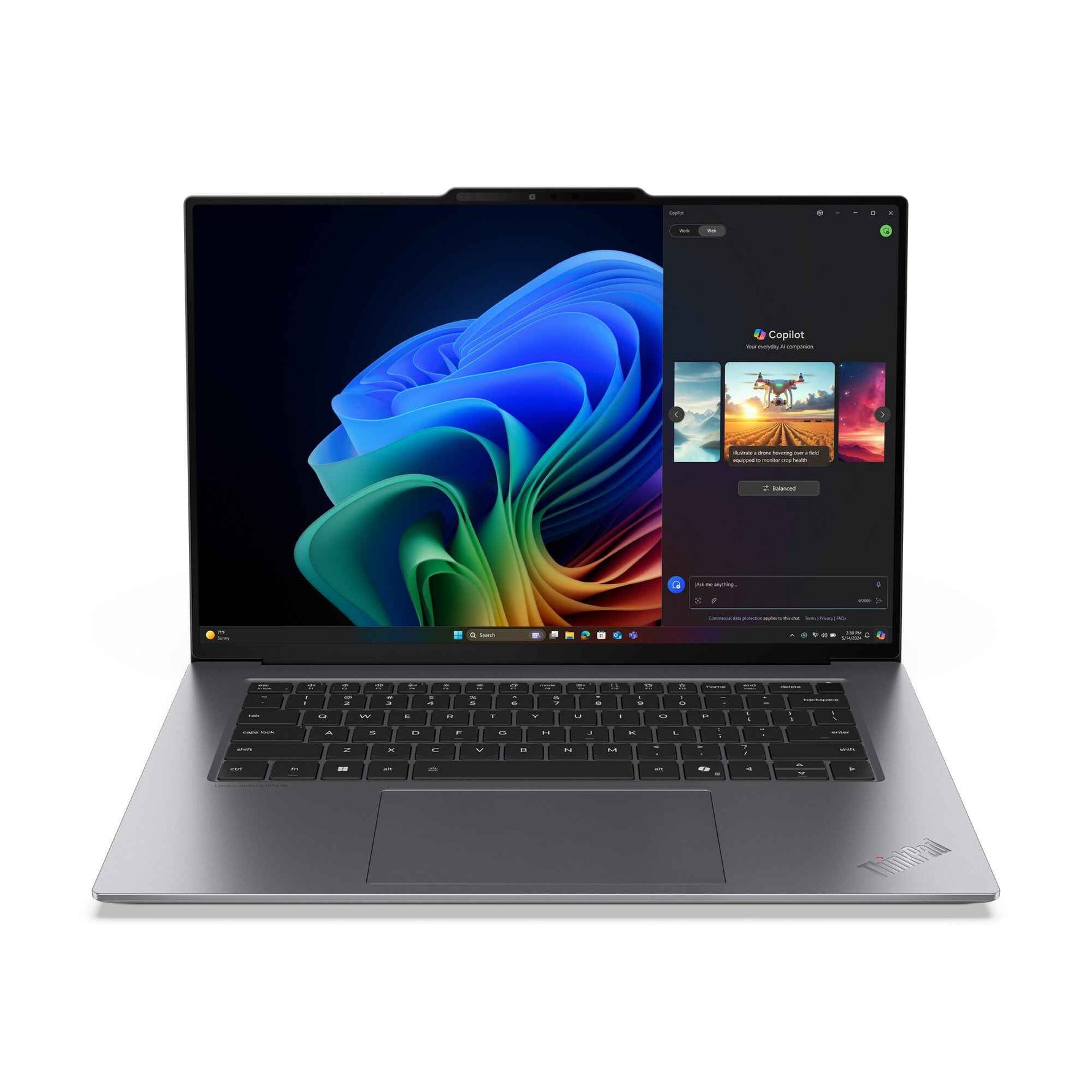 Lenovo ThinkPad X9-15 Gen 1 Aura Edition Copilot+ PC Intel Core Ultra 7 258V Laptop 38,9 cm (15.3") Touchscreen 2.8K 32 GB LPDDR5x-SDRAM 1 TB SSD Wi-Fi 7 (802.11be) Windows 11 Pro Engels Grijs