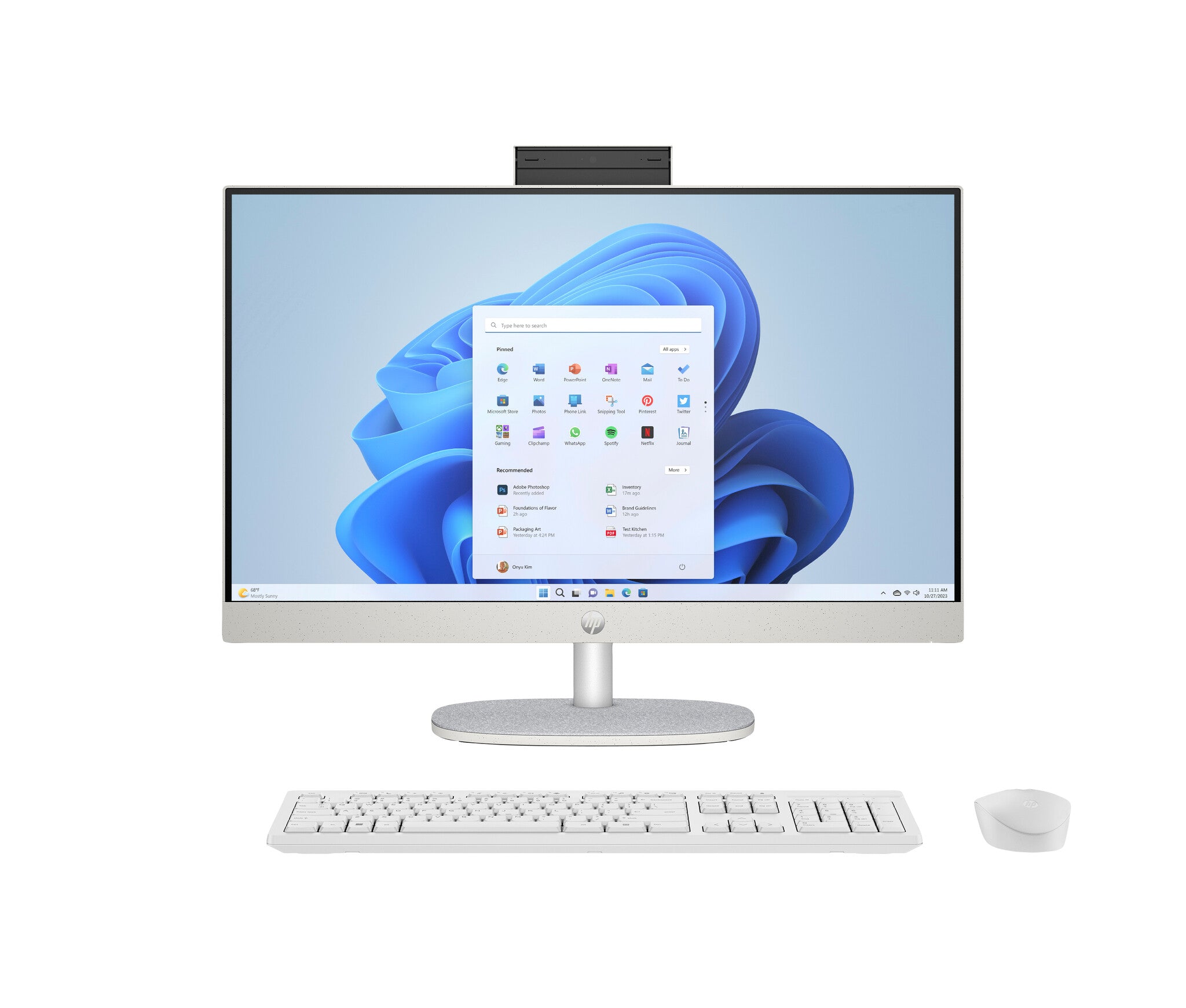 HP 24-cr0059nd 24 inch All-in-One Intel® Core™ i5 i5-1335U 60,5 cm (23.8") 1920 x 1080 Pixels Alles-in-één-pc 16 GB DDR4-SDRAM 1 TB SSD Windows 11 Home Wi-Fi 6 (802.11ax) Wit
