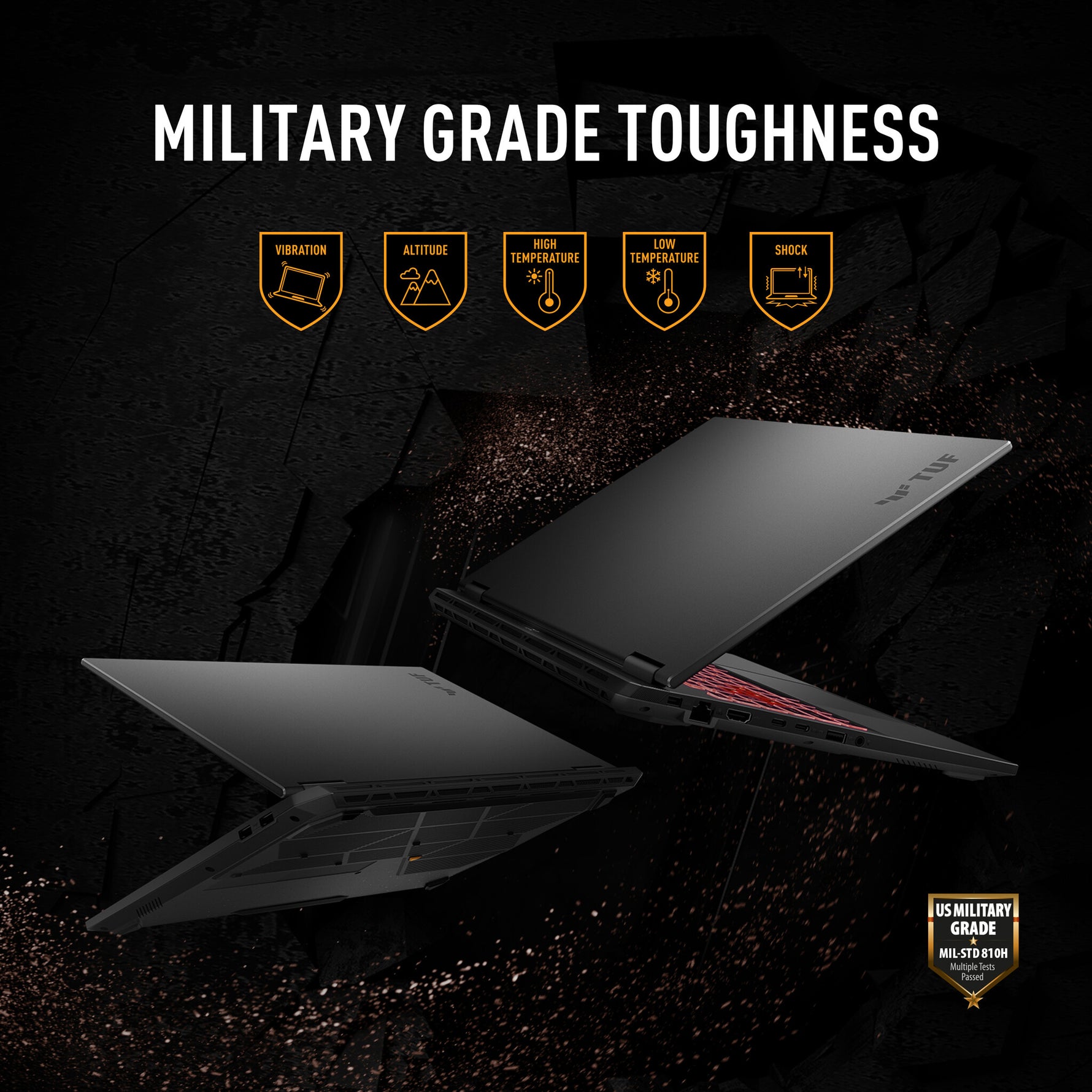 ASUS TUF Gaming A16 FA608PP-QT005W AMD Ryzen™ 9 8940HX Laptop 40,6 cm (16") 2.5K 32 GB DDR5-SDRAM 1 TB SSD NVIDIA GeForce RTX 5070 Wi-Fi 6E (802.11ax) Windows 11 Home Nederlands Zwart, Grijs