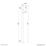 Neomounts ACL25-500BL Verlengbuis beamer plafondbeugel - h 89 cm