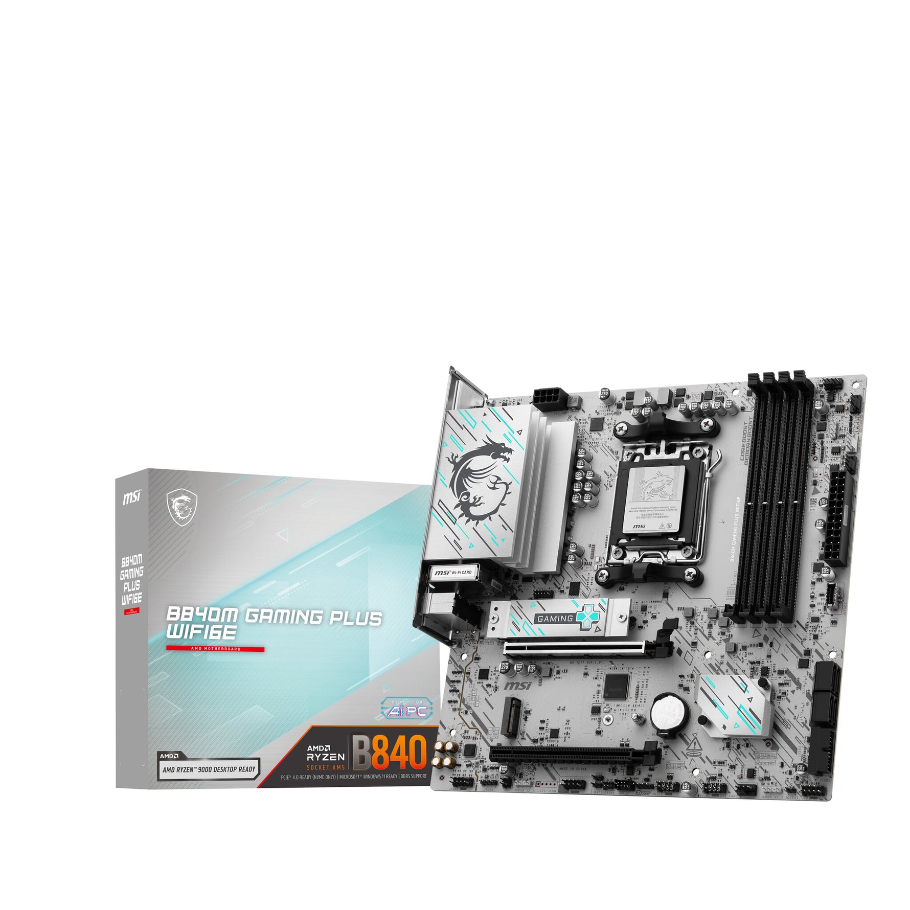 MSI B840M GAMING PLUS WIFI6E moederbord AMD B840 Socket AM5 micro ATX