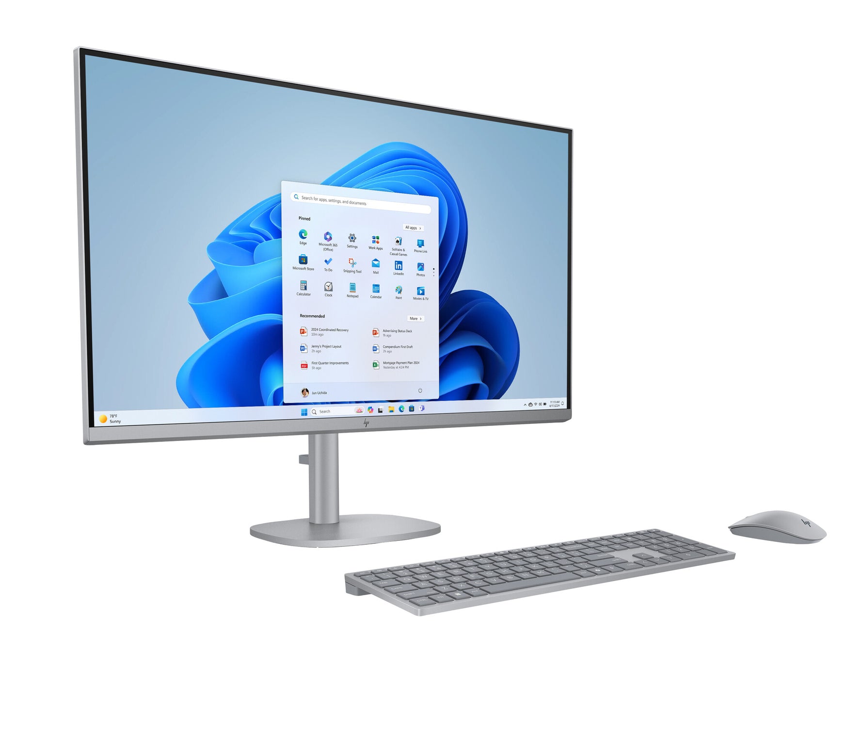 HP OmniStudio X 32-c0091nd Intel Core Ultra 7 155H 31.5inch UHD AG 32GB DDR5 2TB PCIe NVMe SSD RTX 4050 6GB W11H Meteor Silver 80 cm (31.5") 3840 x 2160 Pixels Alles-in-één-pc DDR5-SDRAM NVIDIA GeForce RTX 4050 Windows 11 Home Wi-Fi 7 (802.11be) AI PC Zil