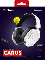 Trust GXT 493W Carus Headset Bedraad en draadloos Hoofdband, Helm Gamen USB Type-C / USB Type-A Bluetooth Wit