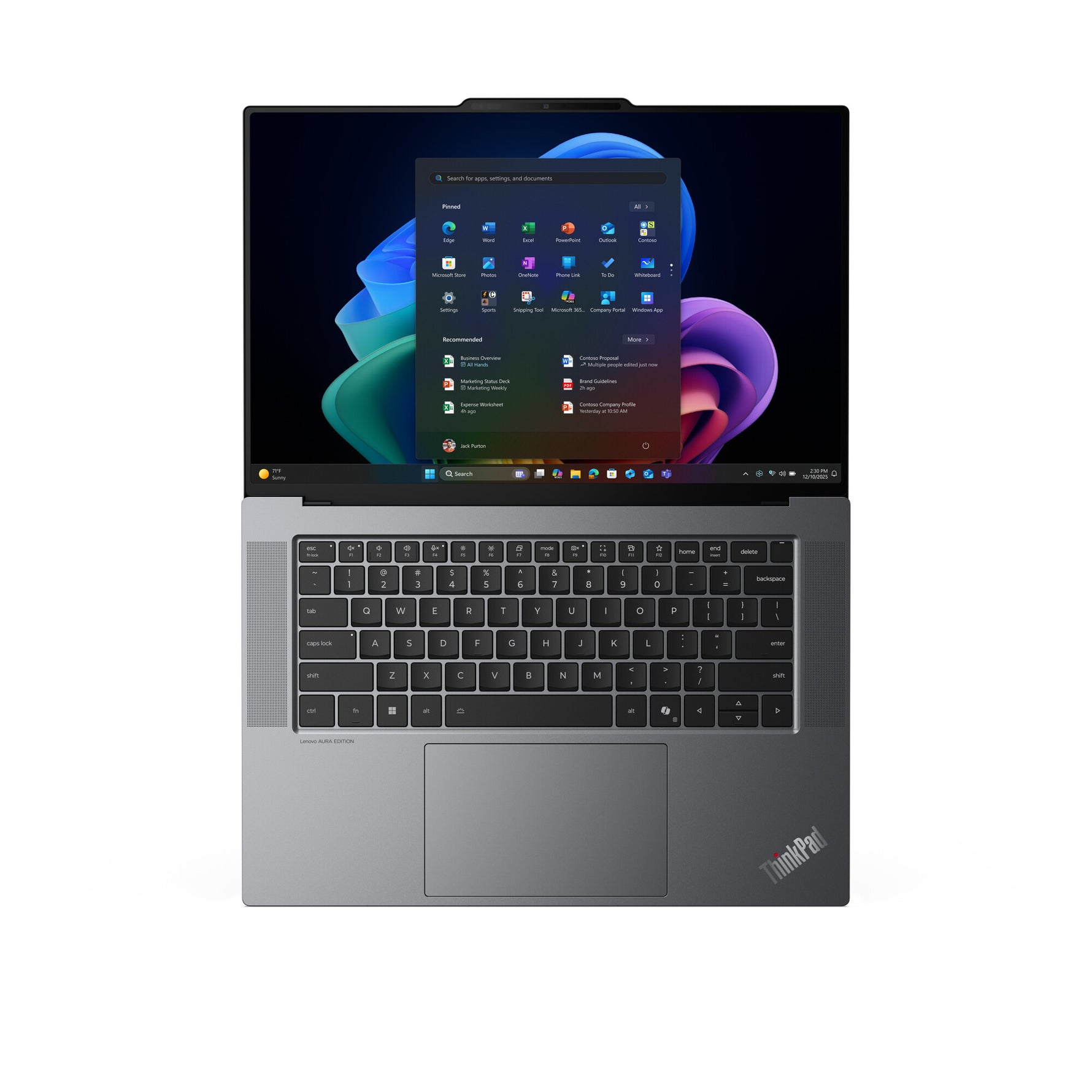 Lenovo ThinkPad X9-15p Gen 1 Aura Edition Copilot+ PC Intel Core Ultra X7 358H Laptop 38,9 cm (15.3") Touchscreen 2.8K 32 GB LPDDR5x-SDRAM 1 TB SSD Wi-Fi 7 (802.11be) Windows 11 Pro Engels Grijs