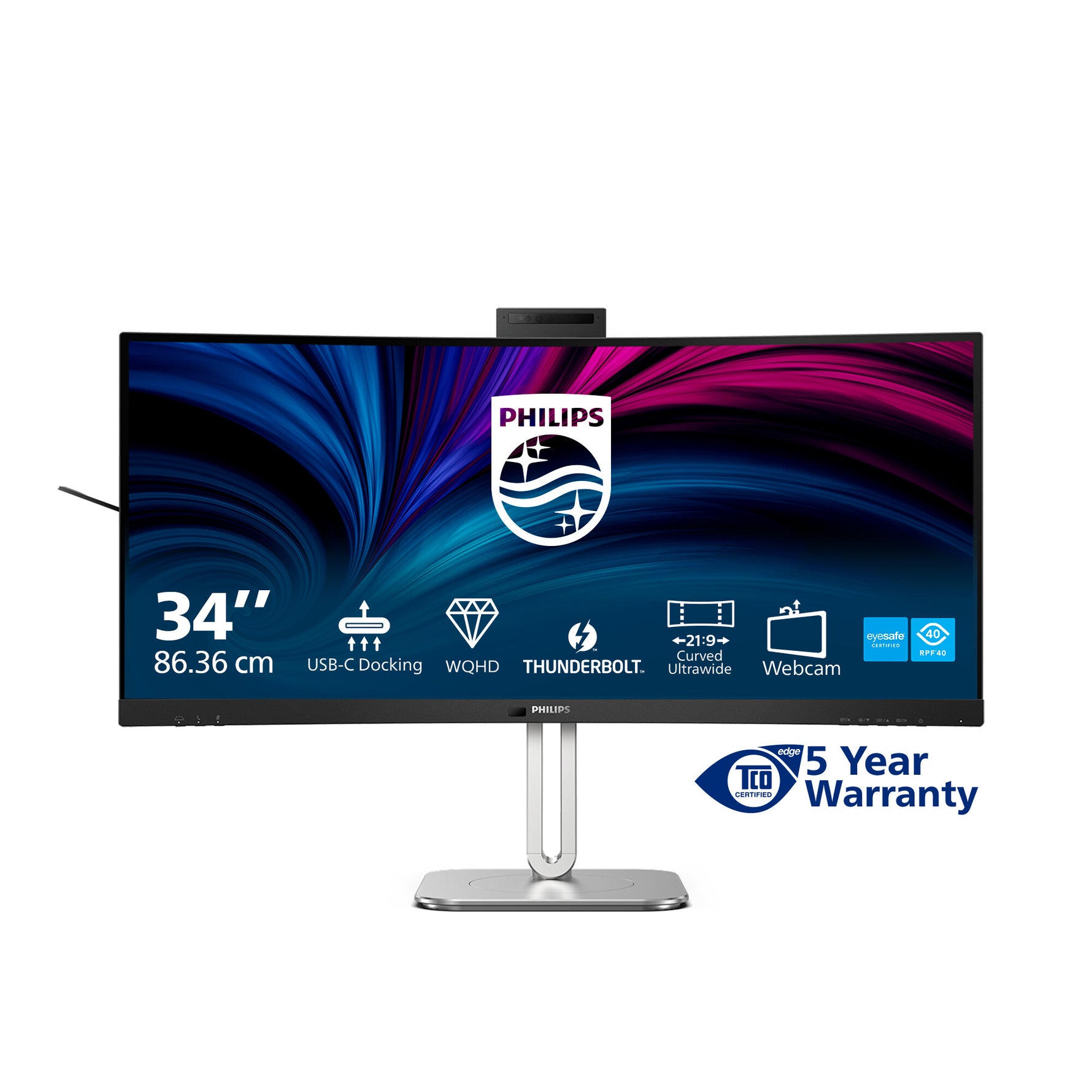Philips 6000 series 34B2U6603CH/00 computer monitor 86,4 cm (34") 3440 x 1440 Pixels Wide Quad HD LCD Grijs