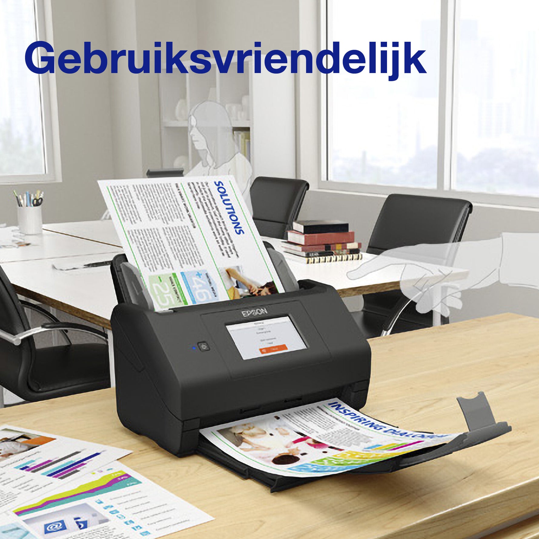 Epson WorkForce ES-580W, A4 automatische duplexscanner met Wi-Fi en gebruiksvriendelijk touchscreen