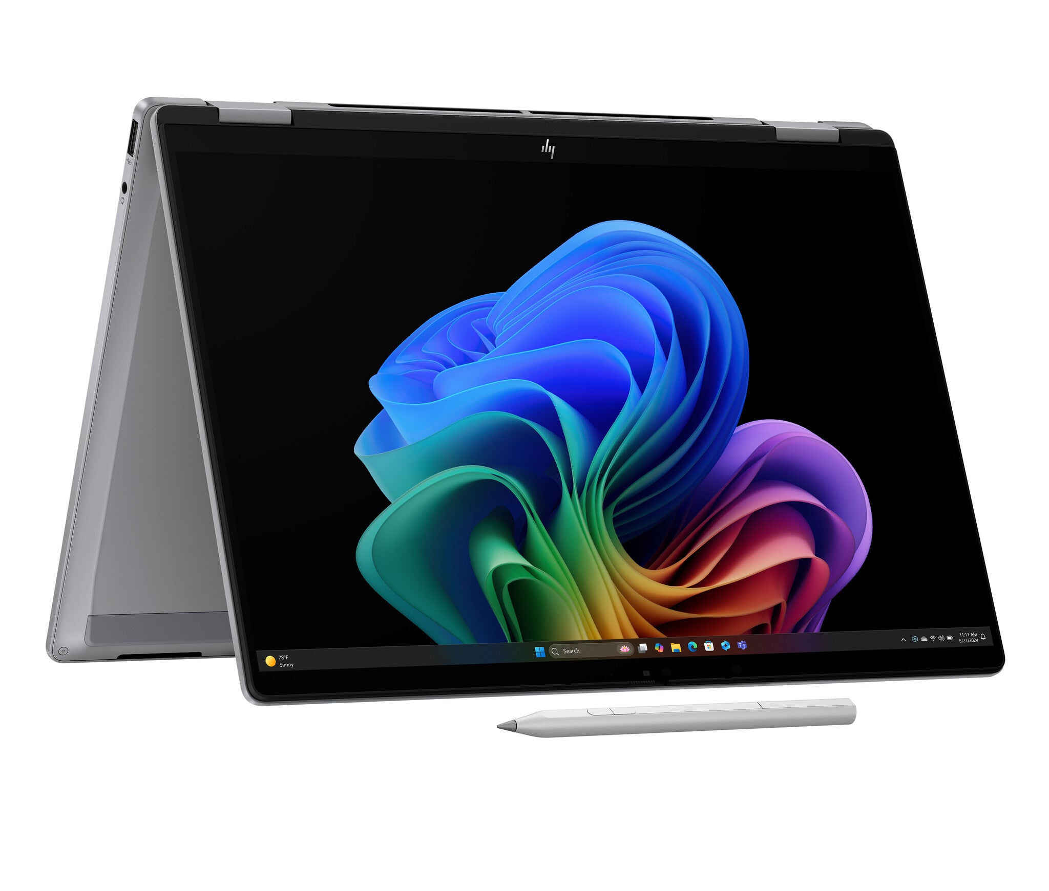 HP OmniBook X FlipNGAI 14-fk0050nd NL Copilot+ PC AMD Ryzen AI 5 340 Hybride (2-in-1) 35,6 cm (14") Touchscreen 2K 16 GB LPDDR5x-SDRAM 512 GB SSD Wi-Fi 7 (802.11be) Windows 11 Home Zilver