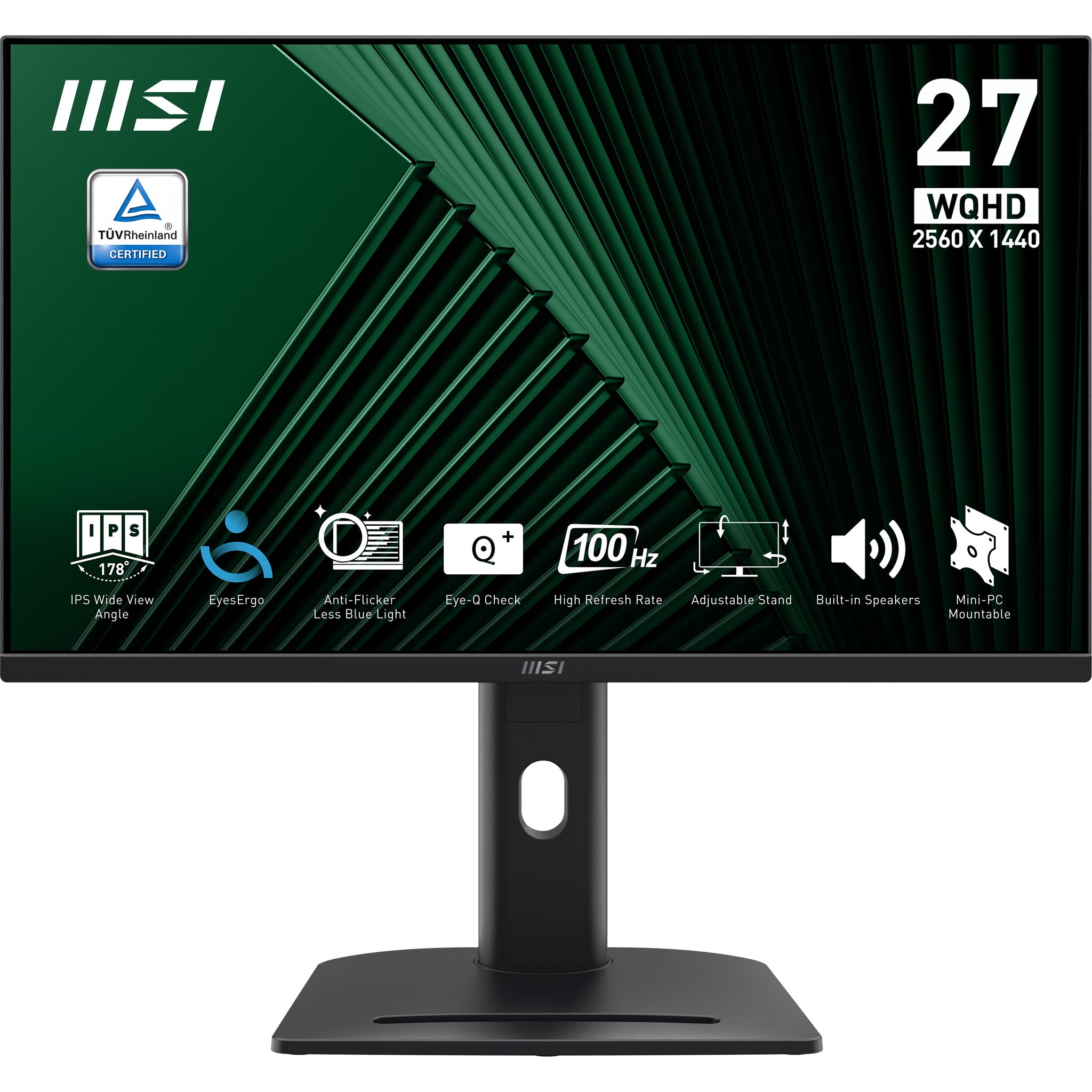 MSI Pro MP275QPG computer monitor 68,6 cm (27") 2560 x 1440 Pixels Wide Quad HD LCD Zwart