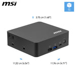 MSI Cubi NUC AI+ 3MG-003BEU USFF Zwart 386H Intel SoC FCBGA2540 4,9 GHz Ingebouwde luidsprekers