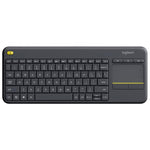 Logitech K400 Plus, Mini, Wireless, RF Wireless, USB-Nano, QWERTY, 10m, Black