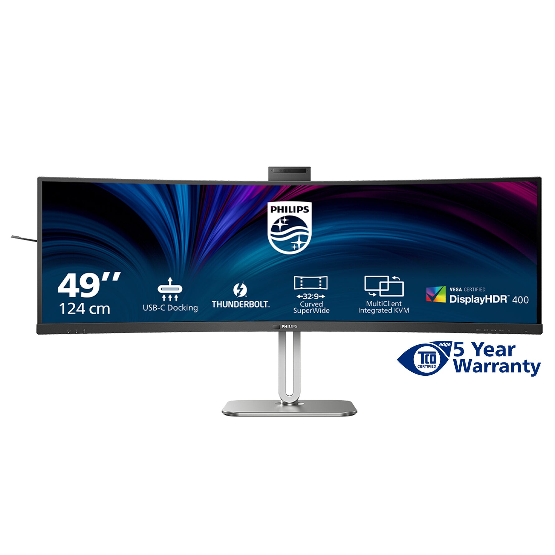 Philips 49B2U6903CH/00 computer monitor 124 cm (48.8") 5120 x 1440 Pixels Dual QHD LCD Grijs