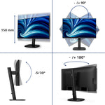Philips 24B2U3601 computer monitor 60,5 cm (23.8") 2560 x 1440 Pixels Quad HD LCD Zwart