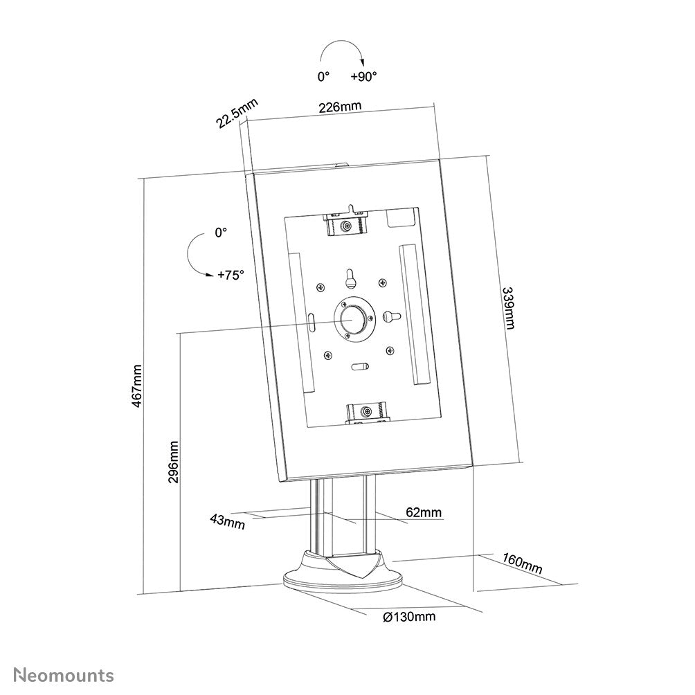 Neomounts DS15-640WH1 Tablet standaard bureau 9.7-11