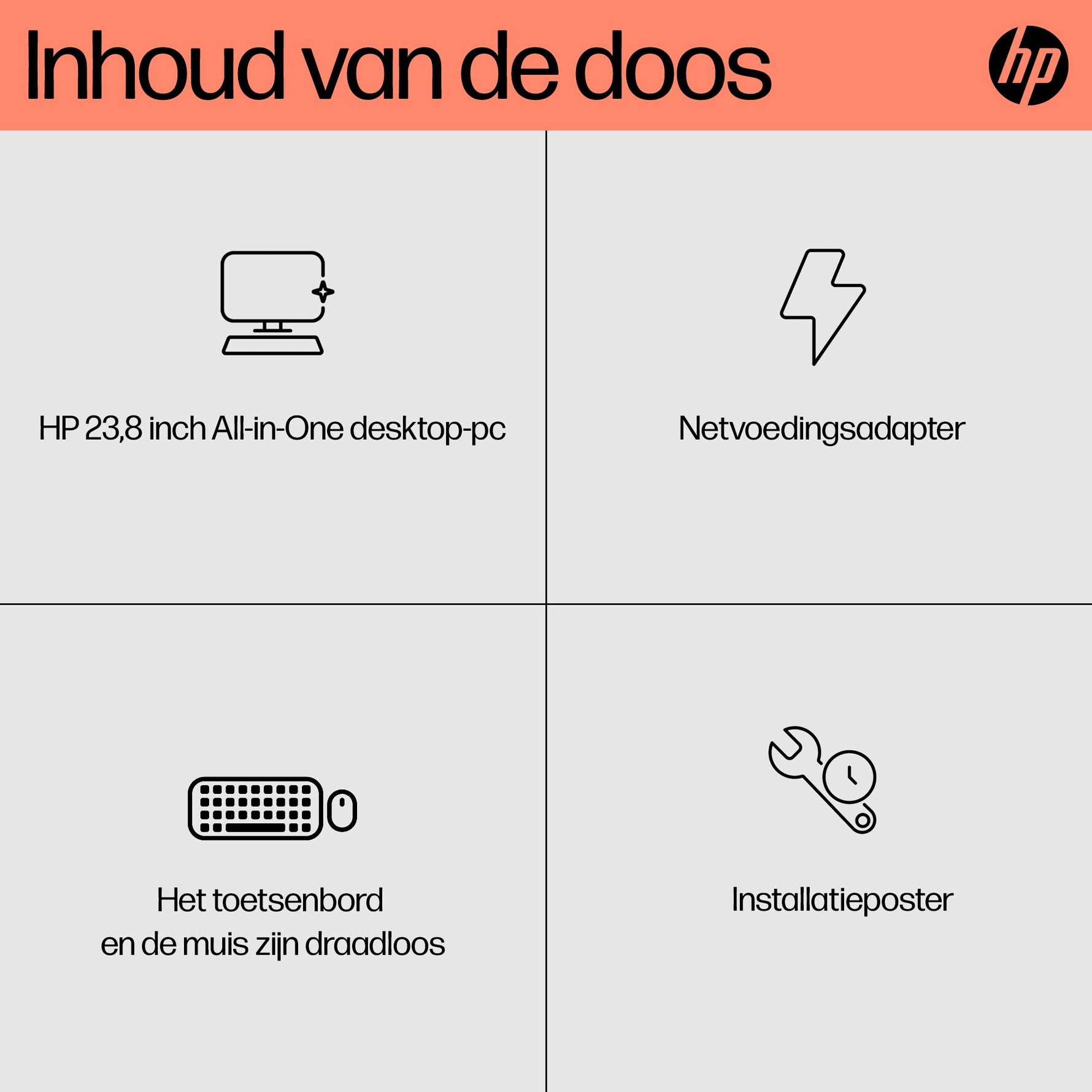 HP 24-cr0050nd AMD Ryzen™ 5 7520U 60,5 cm (23.8") 1920 x 1080 Pixels Alles-in-één-pc 8 GB LPDDR5-SDRAM 512 GB SSD Windows 11 Home Wi-Fi 6 (802.11ax) Zwart