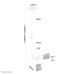Neomounts FPMA-C060BLACK Monitor/TV-beugel plafond 10-40" - h 60-85 cm