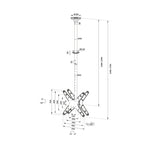 Neomounts FPMA-C340DBLACK Dual monitor/TV-beugel plafond 32-75" - h 106-156 cm