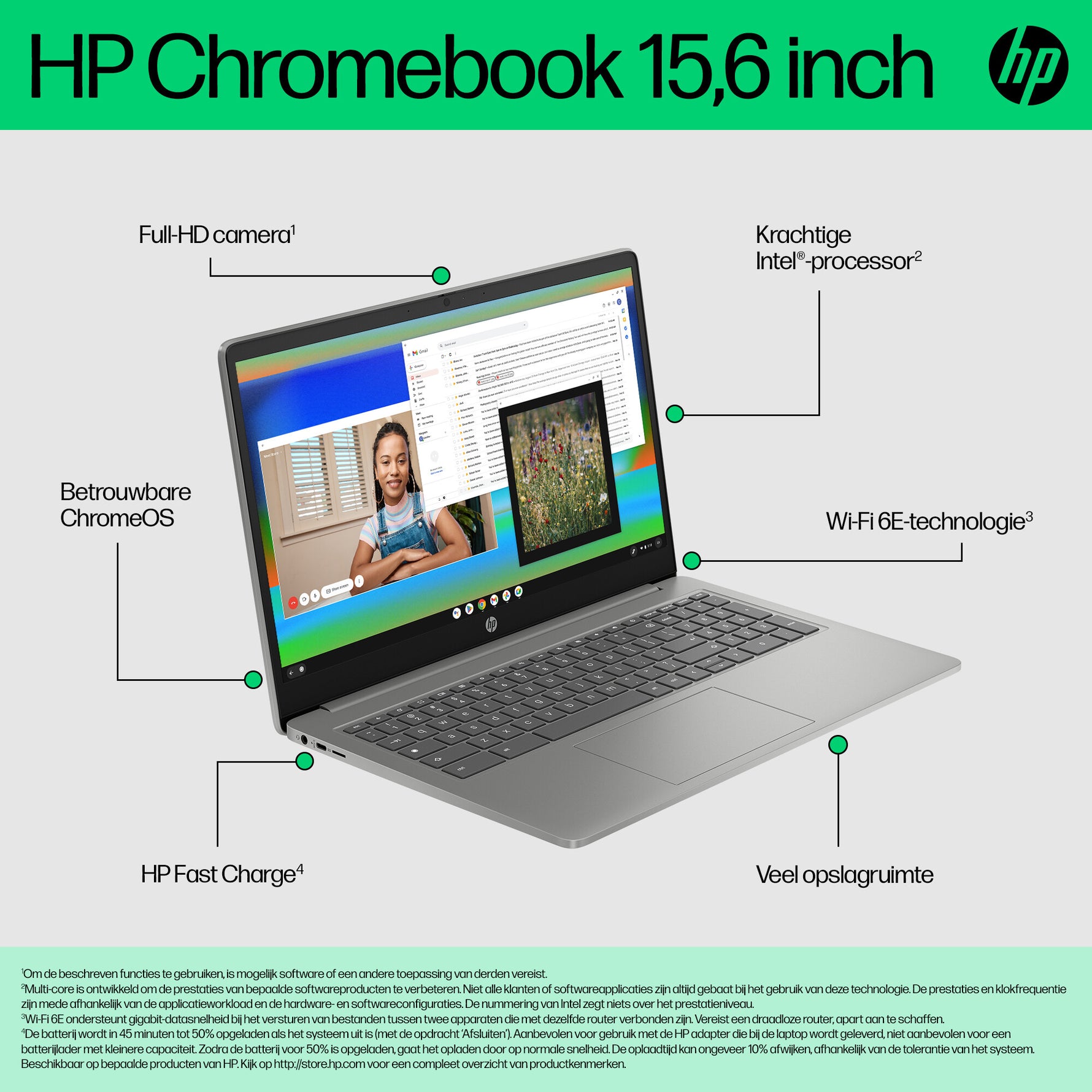 HP Chromebook 15a-nb0240nd Intel® Core™ i3 i3-N305 39,6 cm (15.6