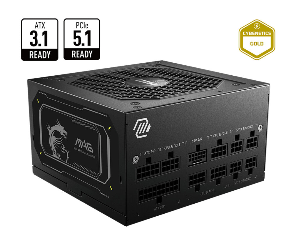 MSI MAG A750GL PCIE5 II power supply unit 750 W 20+4 pin ATX ATX Zwart
