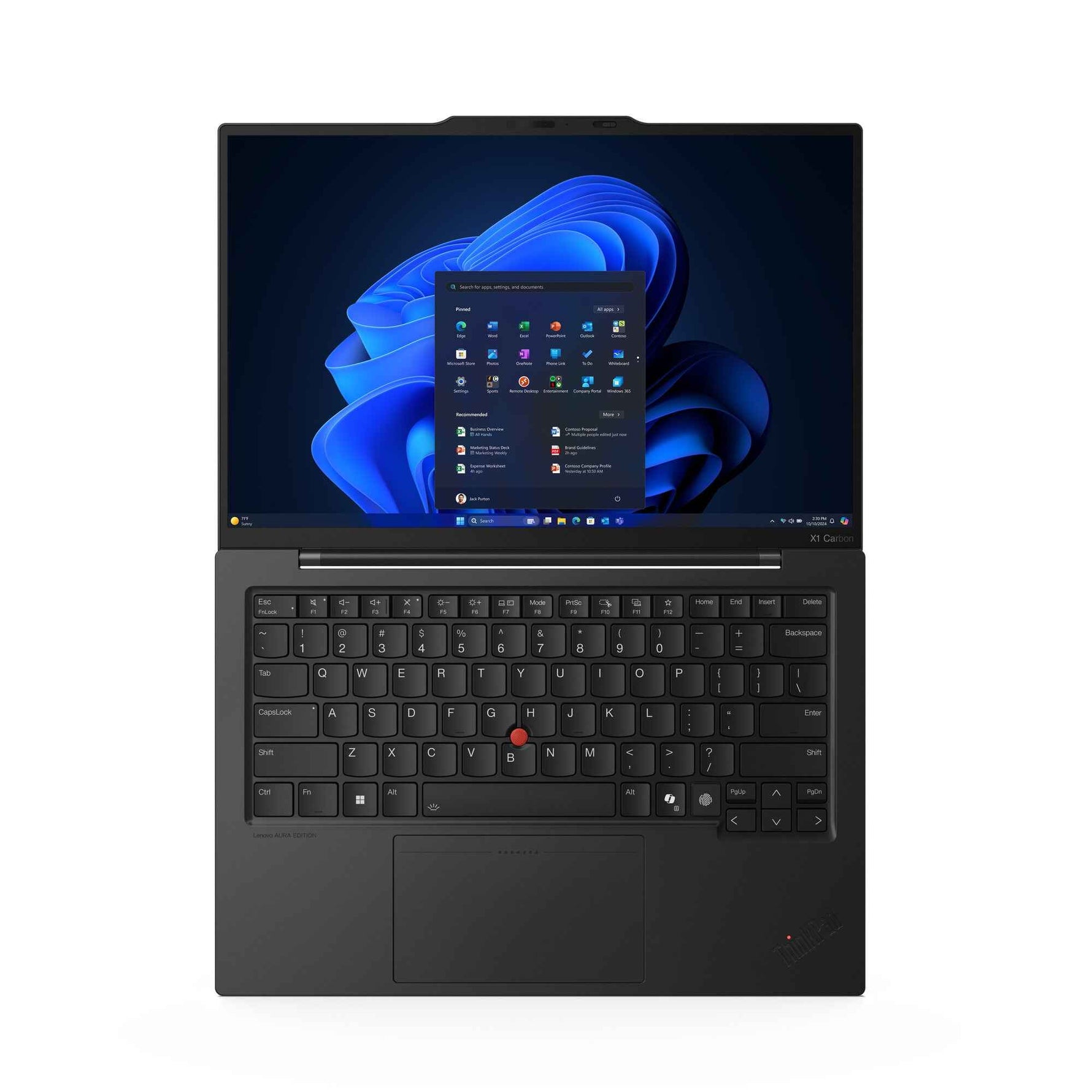 Lenovo ThinkPad X1 Carbon Gen 13 Aura Edition Intel Core Ultra 5 225U Laptop 35,6 cm (14") WUXGA 16 GB LPDDR5x-SDRAM 512 GB SSD Wi-Fi 6E (802.11ax) Windows 11 Pro Engels Zwart