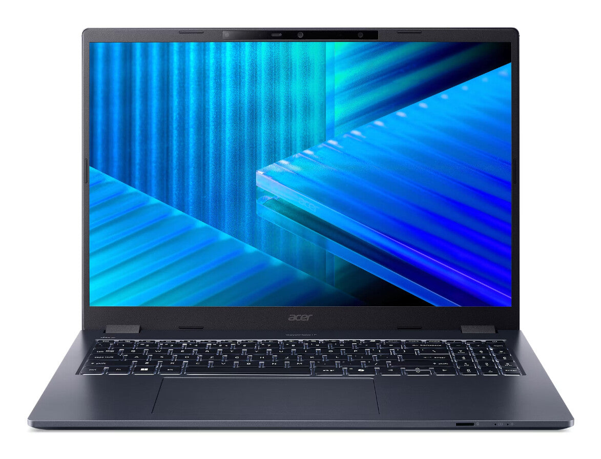Acer TravelMate P4 TMP416-54-TCO-77ZV Intel Core Ultra 7 255U Laptop 40,6 cm (16") WUXGA 16 GB DDR5-SDRAM 512 GB SSD Wi-Fi 7 (802.11be) Windows 11 Pro US International Blauw