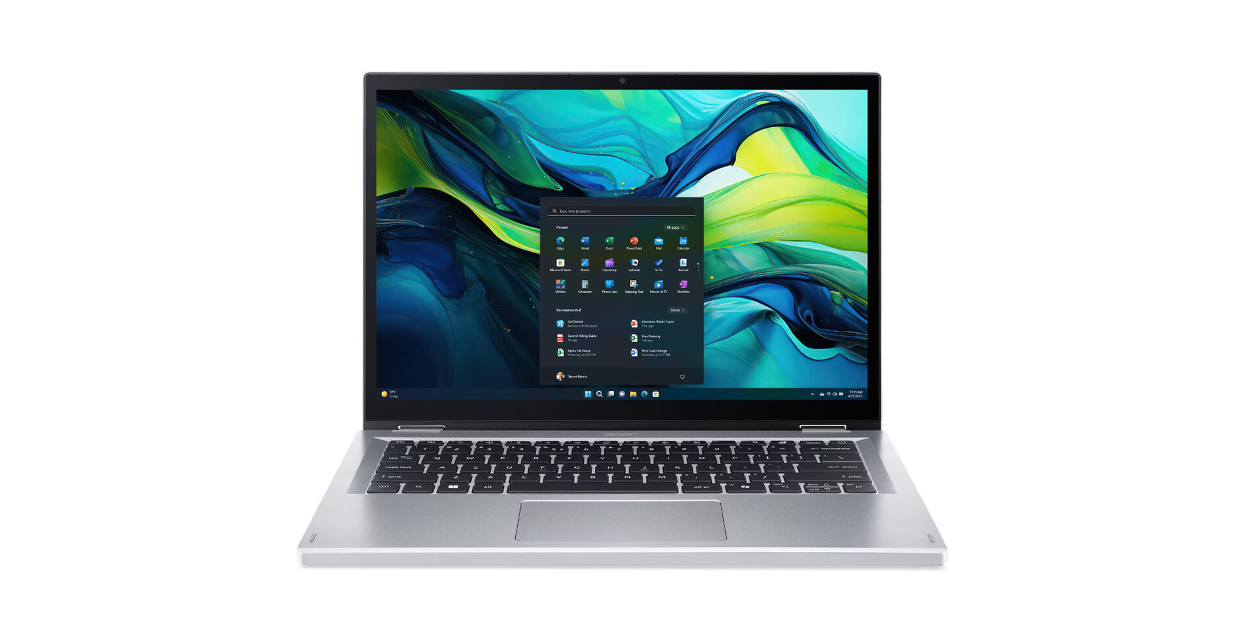 Acer Aspire Go Spin 14 AGSP14-31PT-35E6 Intel Core 3 N355 Hybride (2-in-1) 35,6 cm (14") Touchscreen WUXGA 8 GB LPDDR5-SDRAM 128 GB UFS Wi-Fi 6 (802.11ax) Windows 11 Home in S mode Zilver