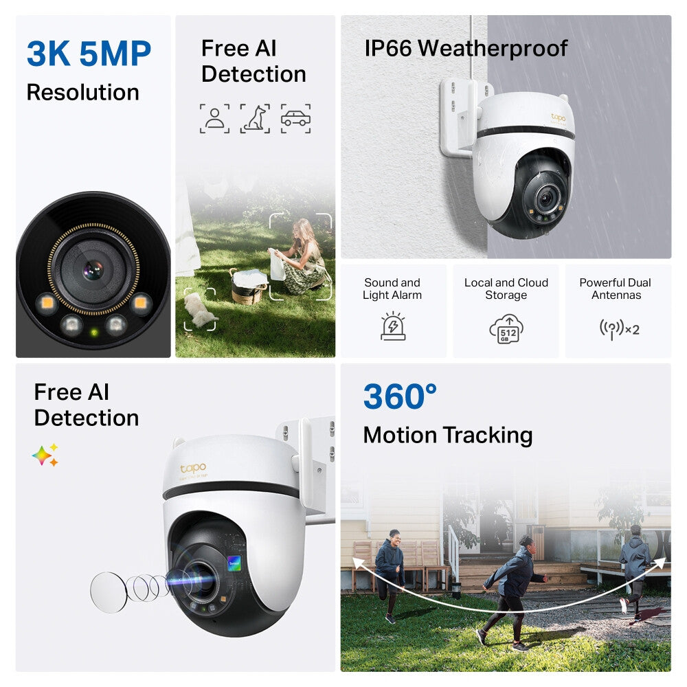 TP-Link TAPO C530WS bewakingscamera Turret IP-beveiligingscamera Buiten 2880 x 1620 Pixels Muur